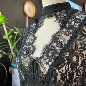 Free People Tell Tale Lace Tunic in black size xs
